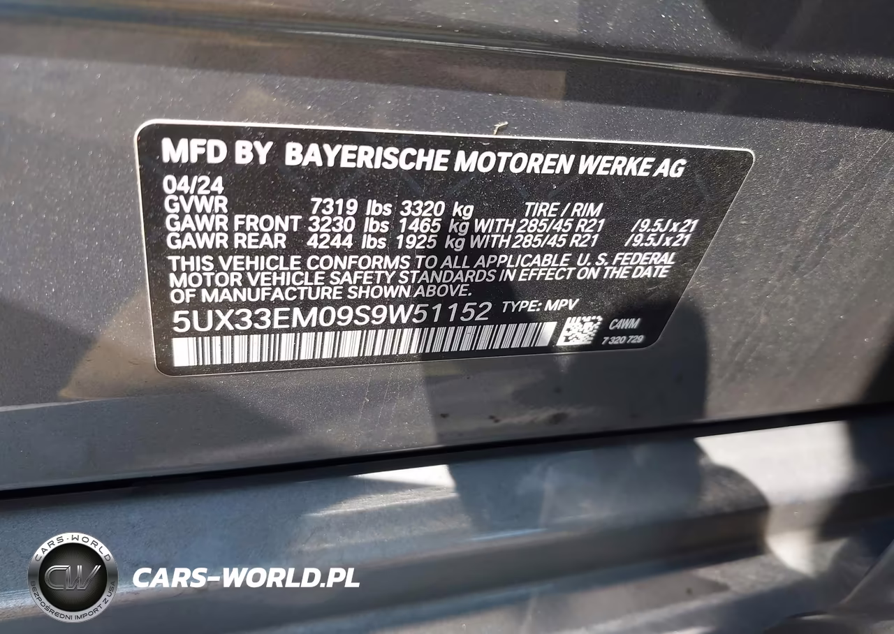 2025 BMW X7 M60I VIN:5UX33EM09S9W51152 - 9