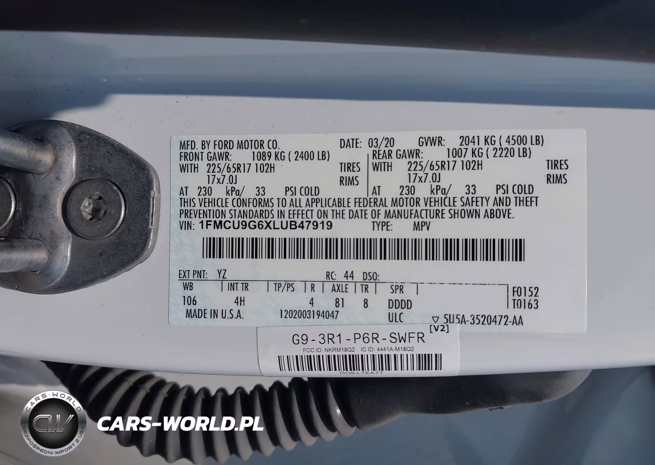 2020 Ford Escape Se VIN:1FMCU9G6XLUB47919 - 9