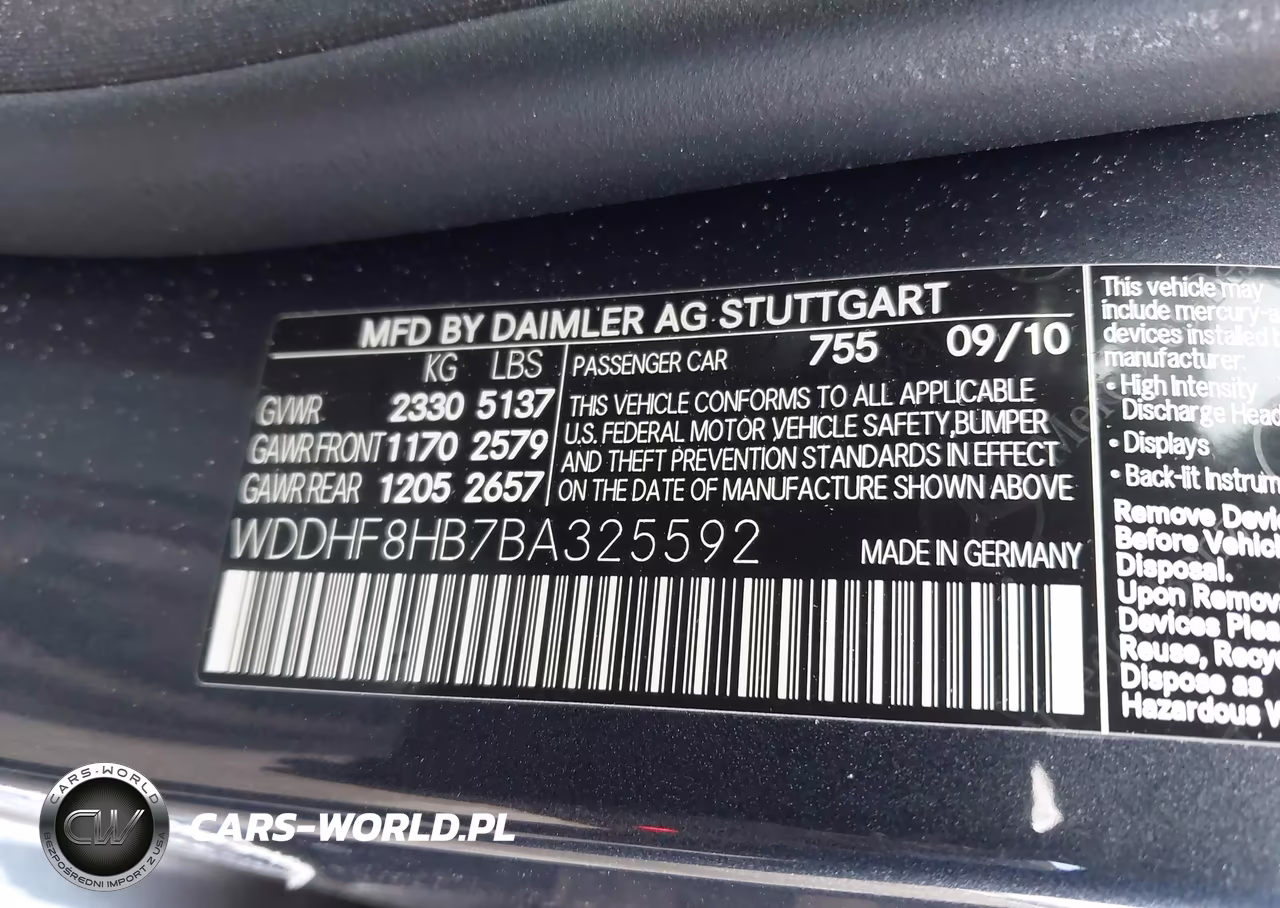2011 Mercedes-Benz E 350 4Matic VIN:WDDHF8HB7BA325592 - 9