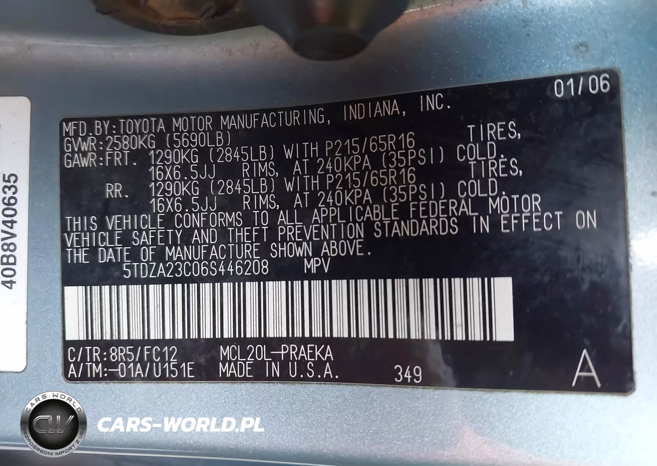 2006 Toyota Sienna Le VIN:5TDZA23C06S446208 - 9