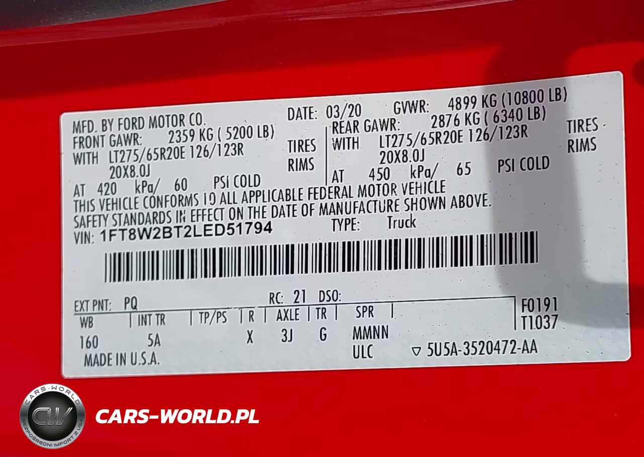 2020 Ford F-250 Lariat VIN:1FT8W2BT2LED51794 - 8