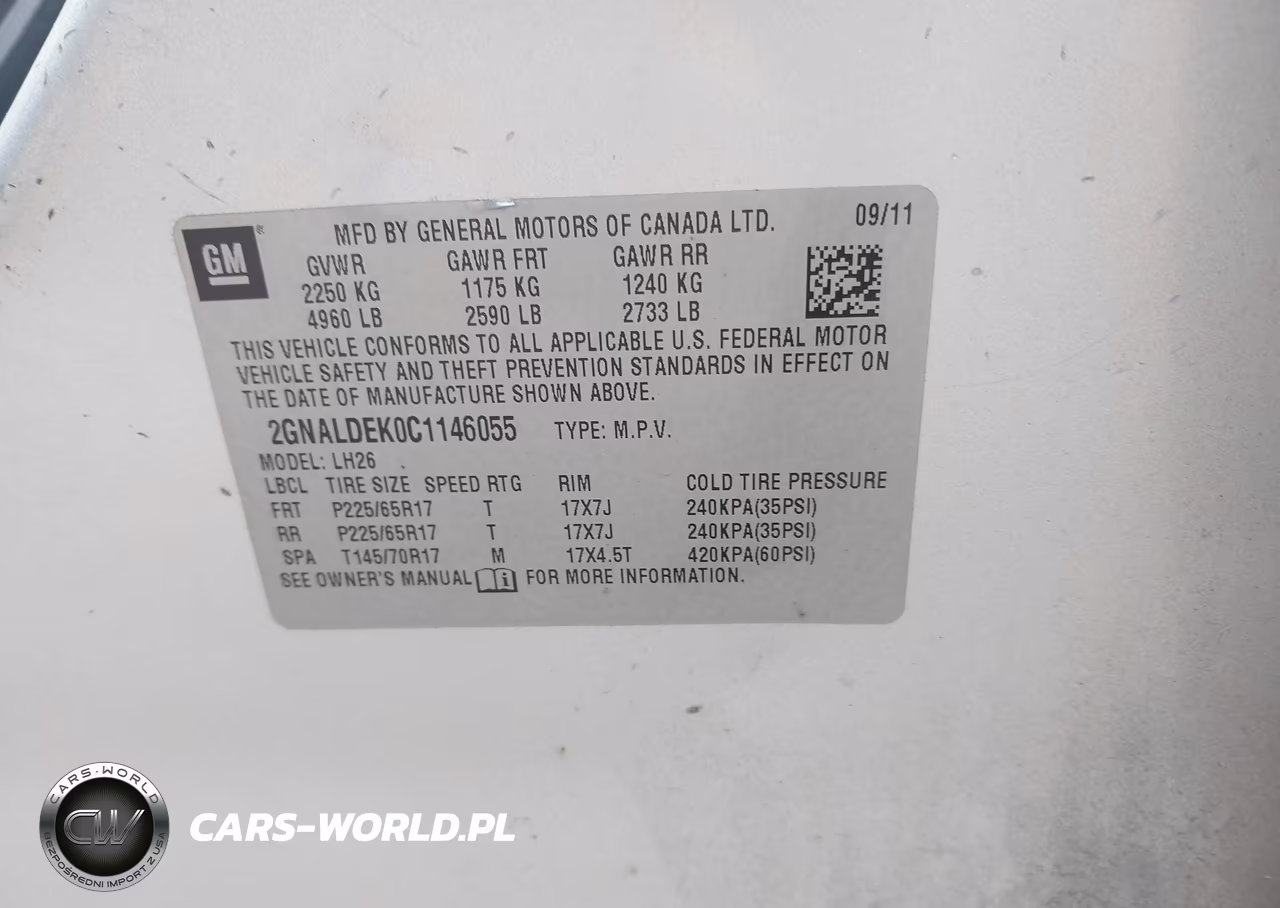 2012 Chevrolet Equinox Lt W-1Lt VIN:2GNALDEK0C1146055 - 9