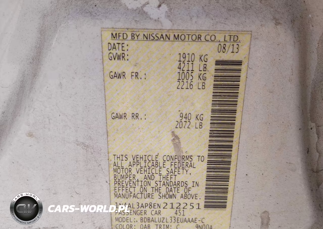 2014 Nissan Altima 2.5 Sv VIN:1N4AL3AP8EN212251 - 9