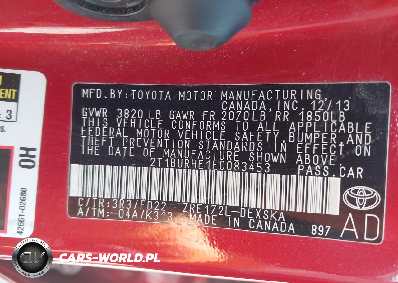 2014 Toyota Corolla S Plus VIN:2T1BURHE1EC083453 - 9