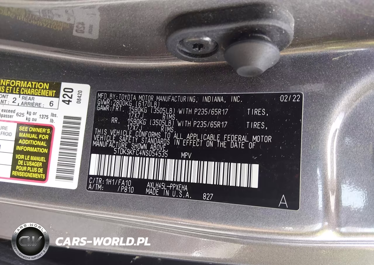 2022 Toyota Sienna Le VIN:5TDKSKFC4NS054535 - 9