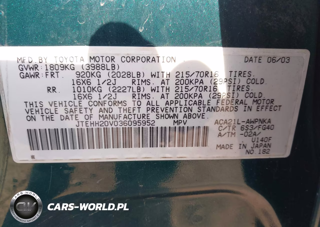 2003 Toyota Rav4 VIN:JTEHH20V036095952 - 9