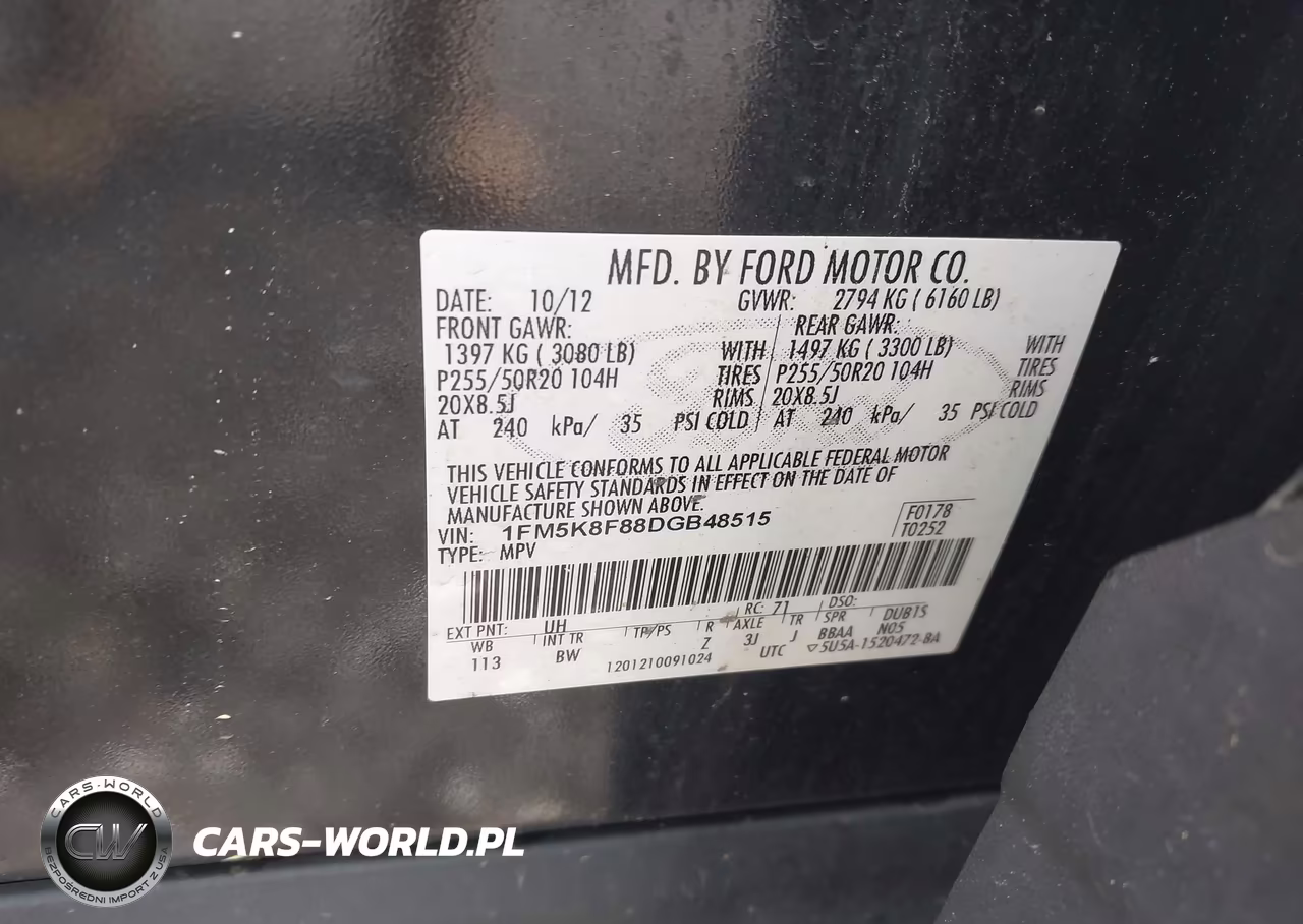 2013 Ford Explorer Limited VIN:1FM5K8F88DGB48515 - 9