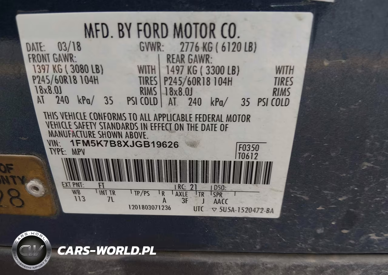2018 Ford Explorer VIN:1FM5K7B8XJGB19626 - 9