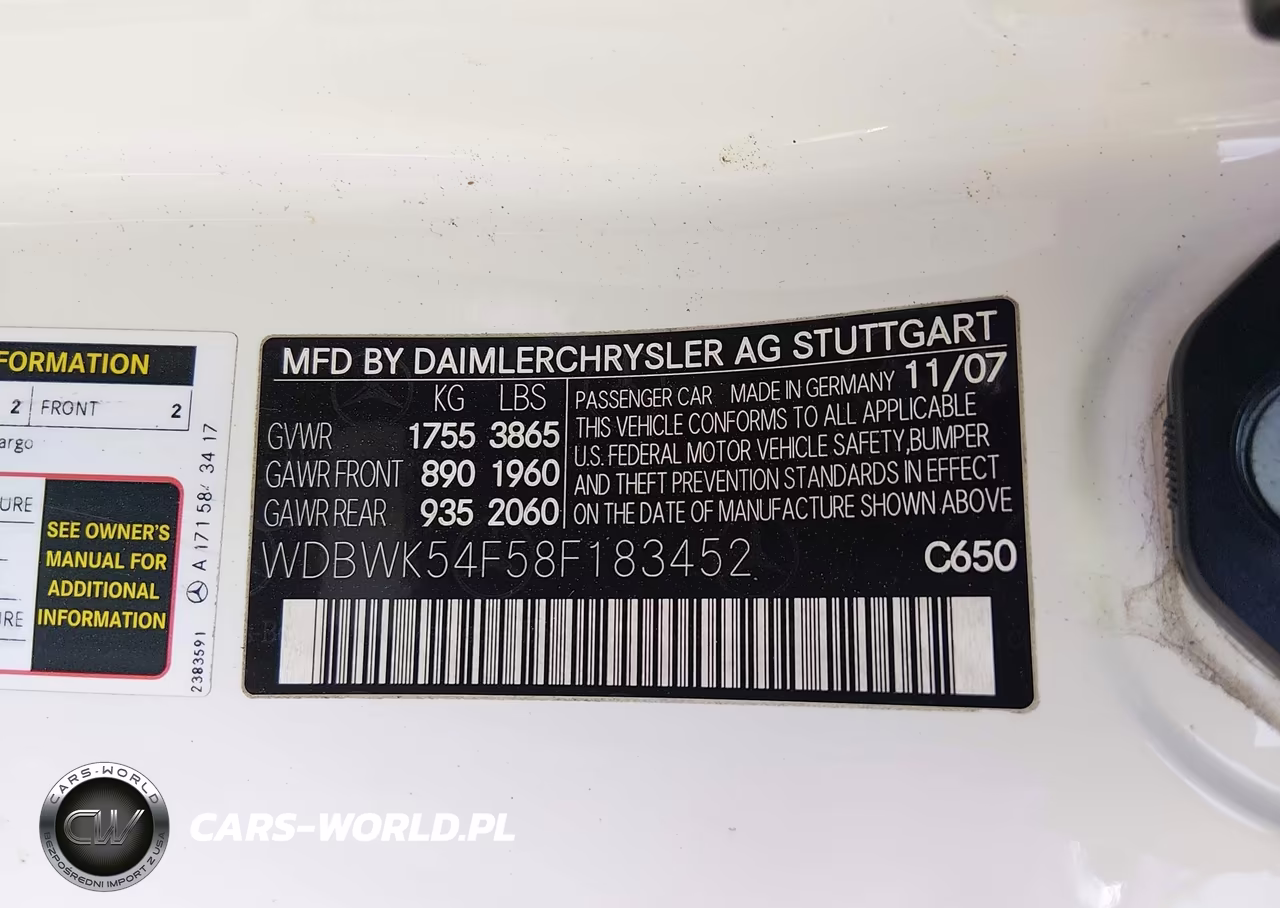 2008 Mercedes-Benz Slk 280 VIN:WDBWK54F58F183452 - 9