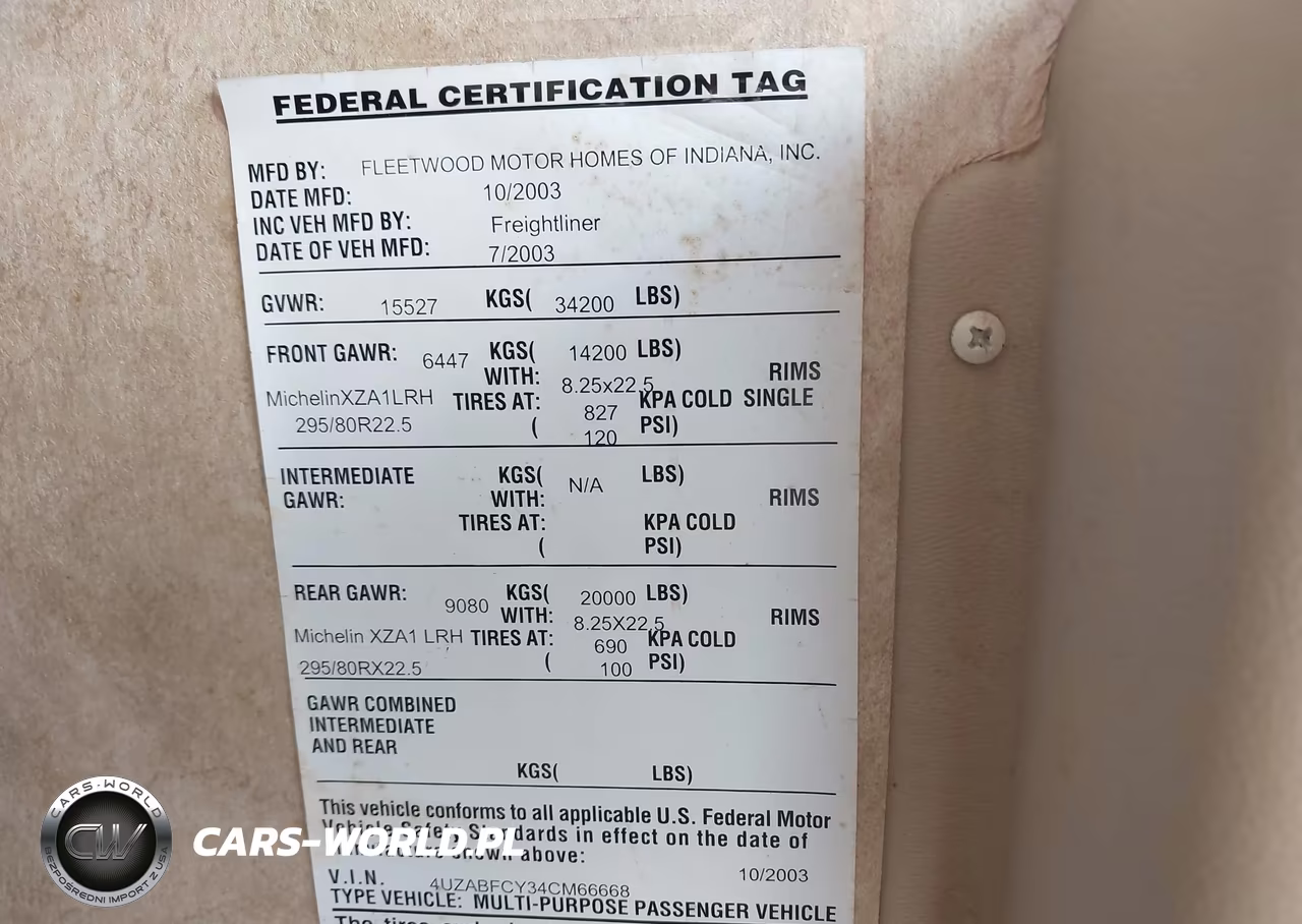 2004 Freightliner Chassis X Line Motor Home VIN:4UZABFCY34CM66668 - 9