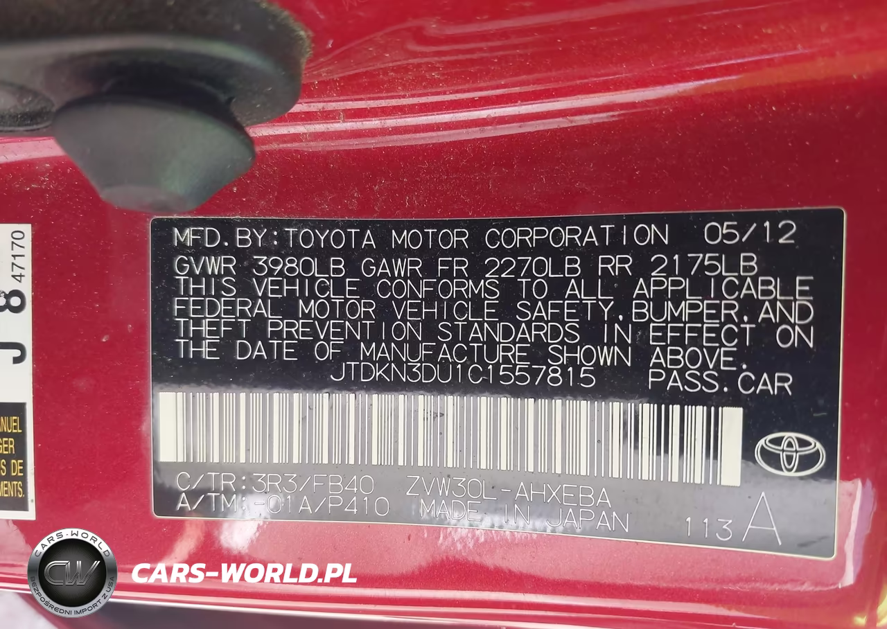 2012 Toyota Prius Three VIN:JTDKN3DU1C1557815 - 9