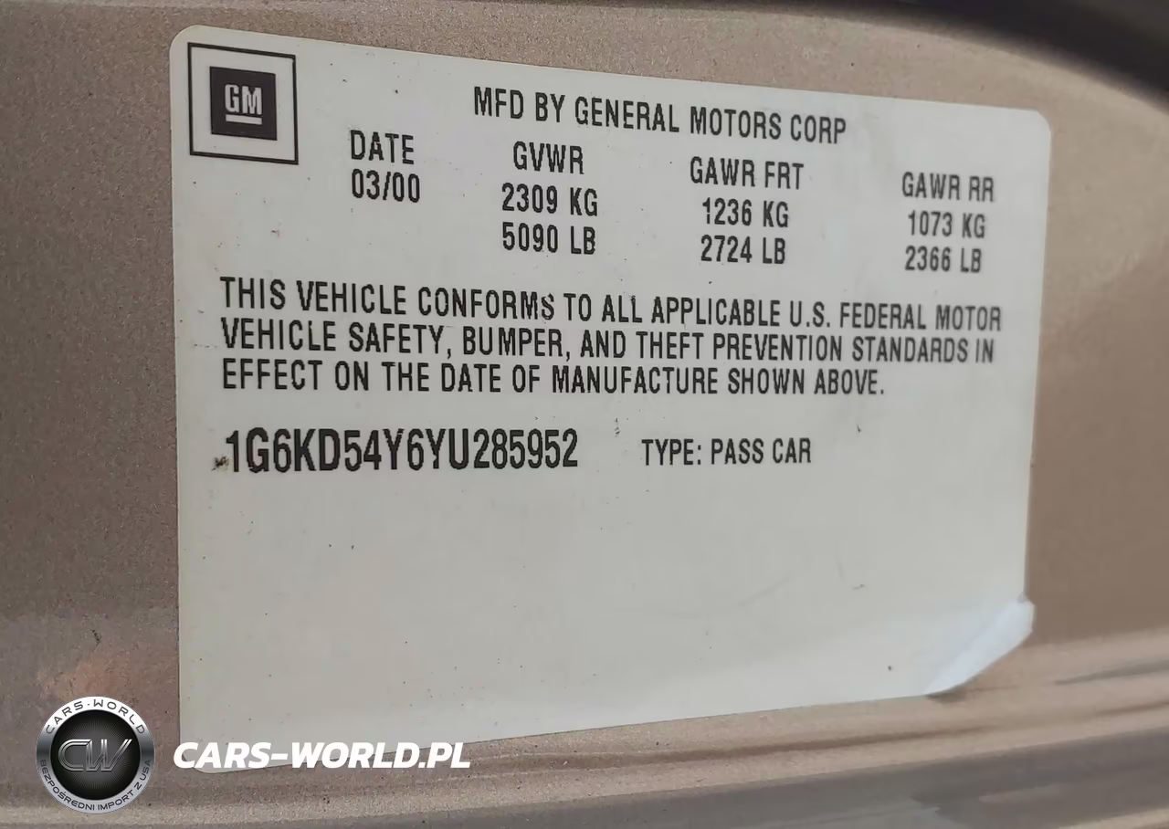 2000 Cadillac Deville Standard VIN:1G6KD54Y6YU285952 - 9