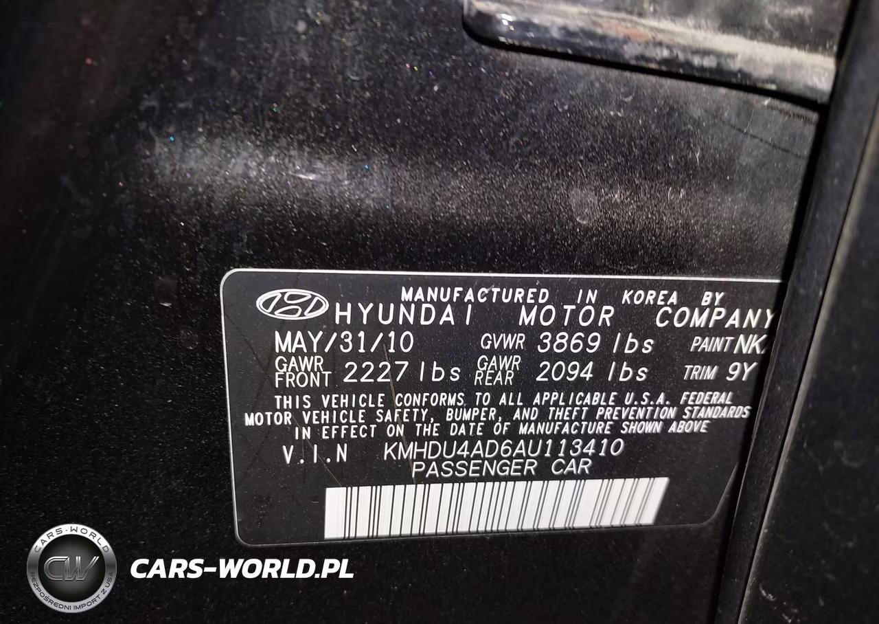 2010 Hyundai Elantra Gls VIN:KMHDU4AD6AU113410 - 9