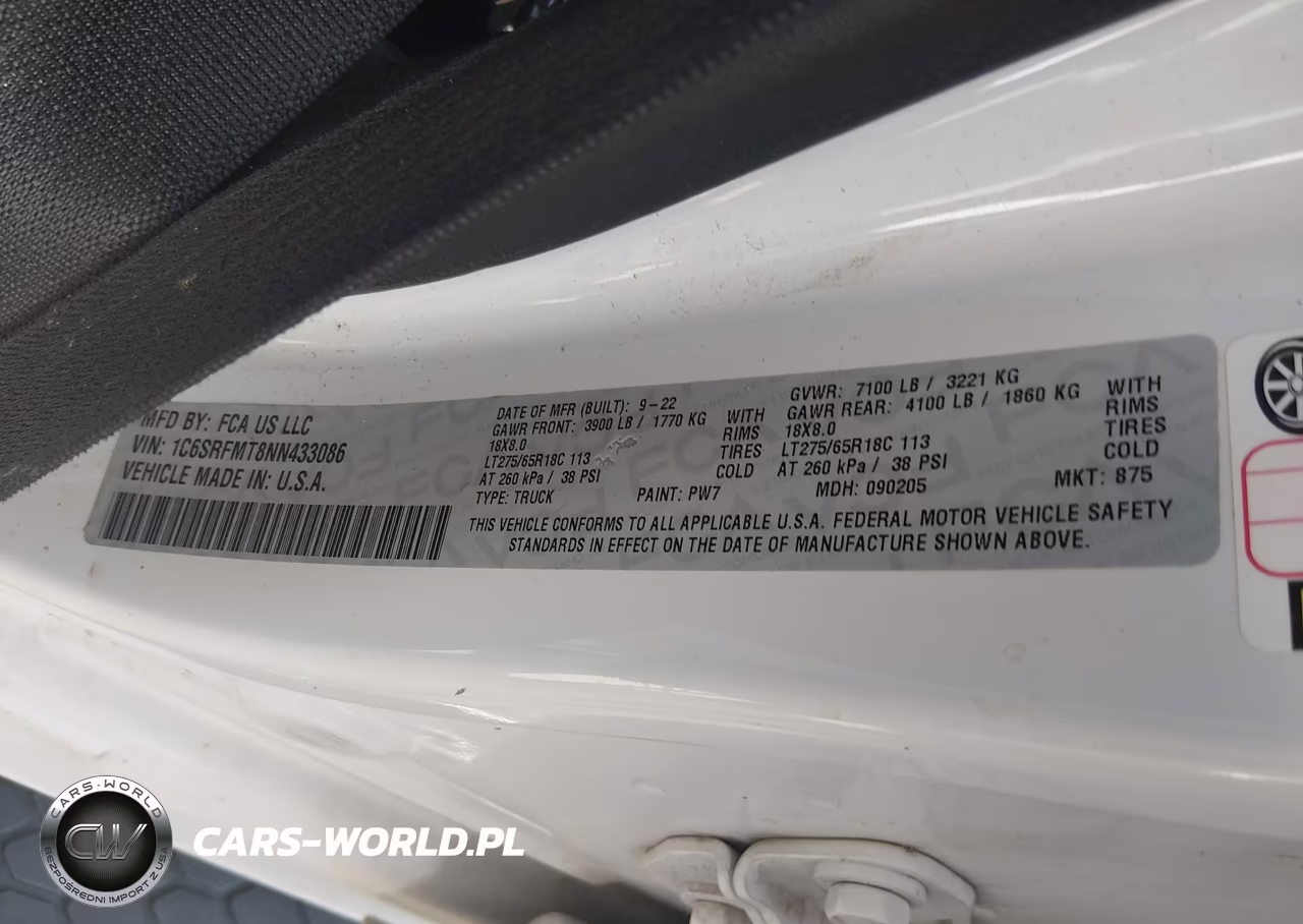 2022 Ram 1500 Big Horn 4X4 6'4 Box VIN:1C6SRFMT8NN433086 - 9