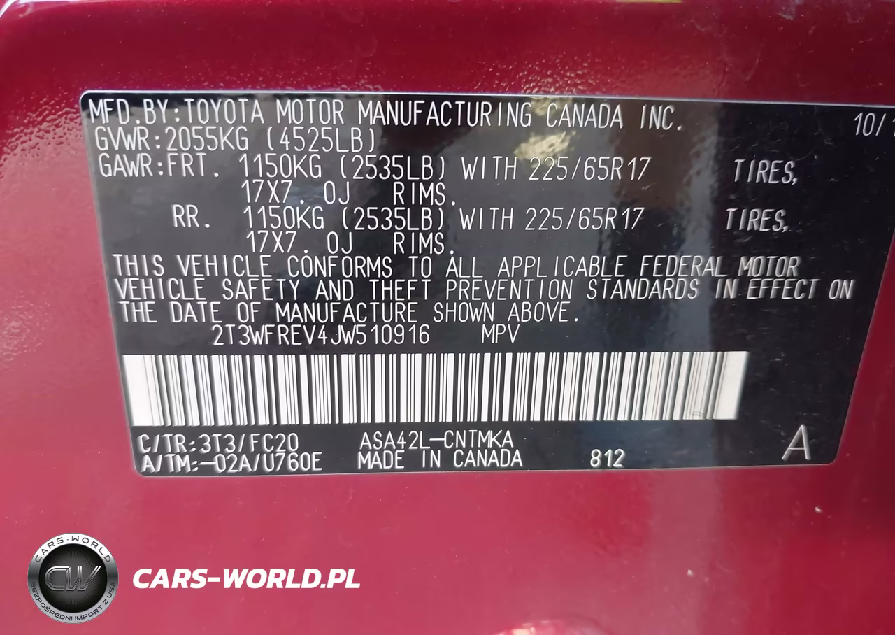 2018 Toyota Rav4 Xle VIN:2T3WFREV4JW510916 - 9