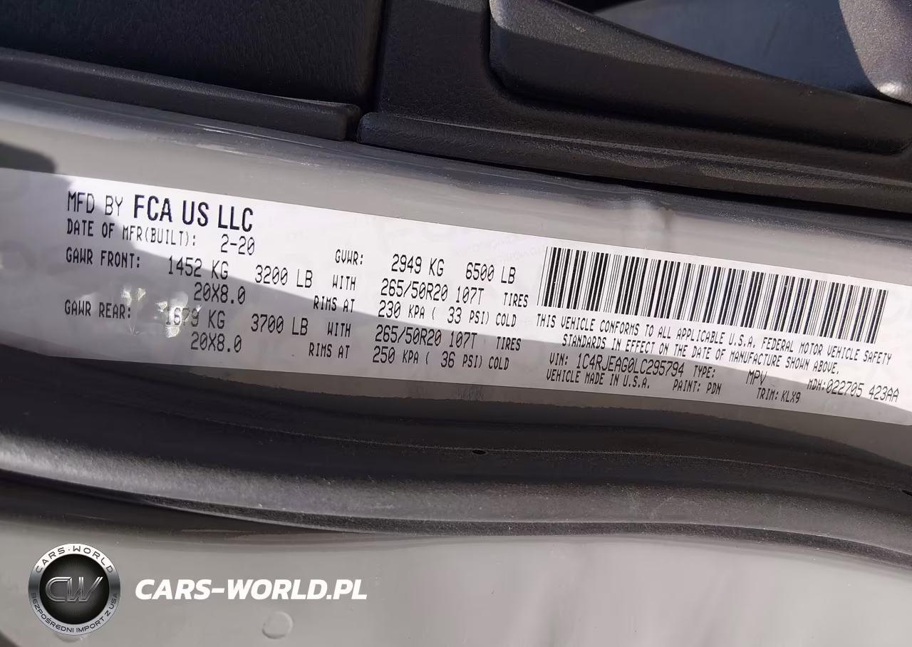 2020 Jeep Grand Cherokee Altitude 4X2 VIN:1C4RJEAG0LC295794 - 9