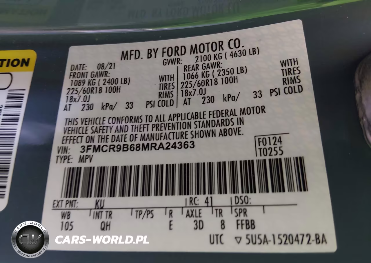 2021 Ford Bronco Sport Big Bend VIN:3FMCR9B68MRA24363 - 9