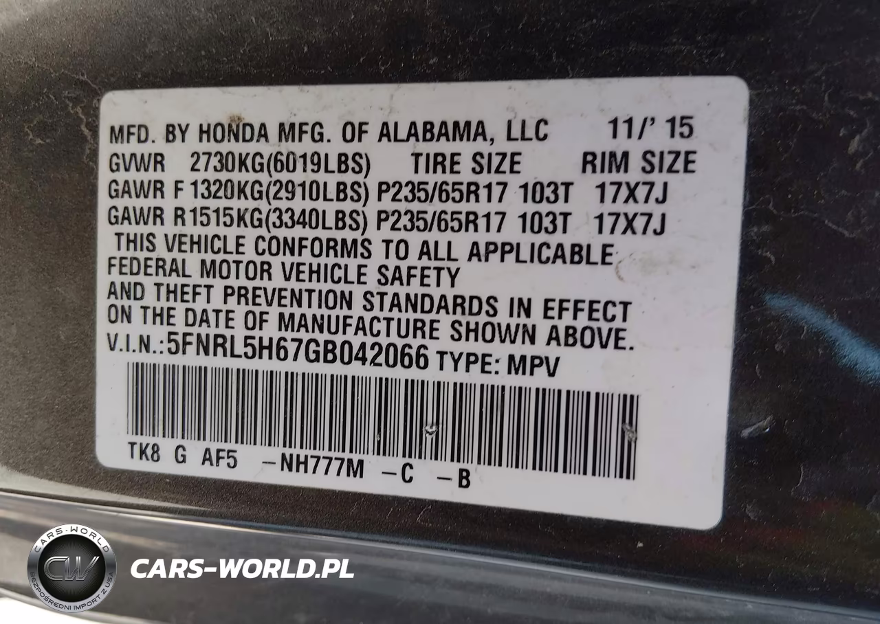 2016 Honda Odyssey Ex-L VIN:5FNRL5H67GB042066 - 9