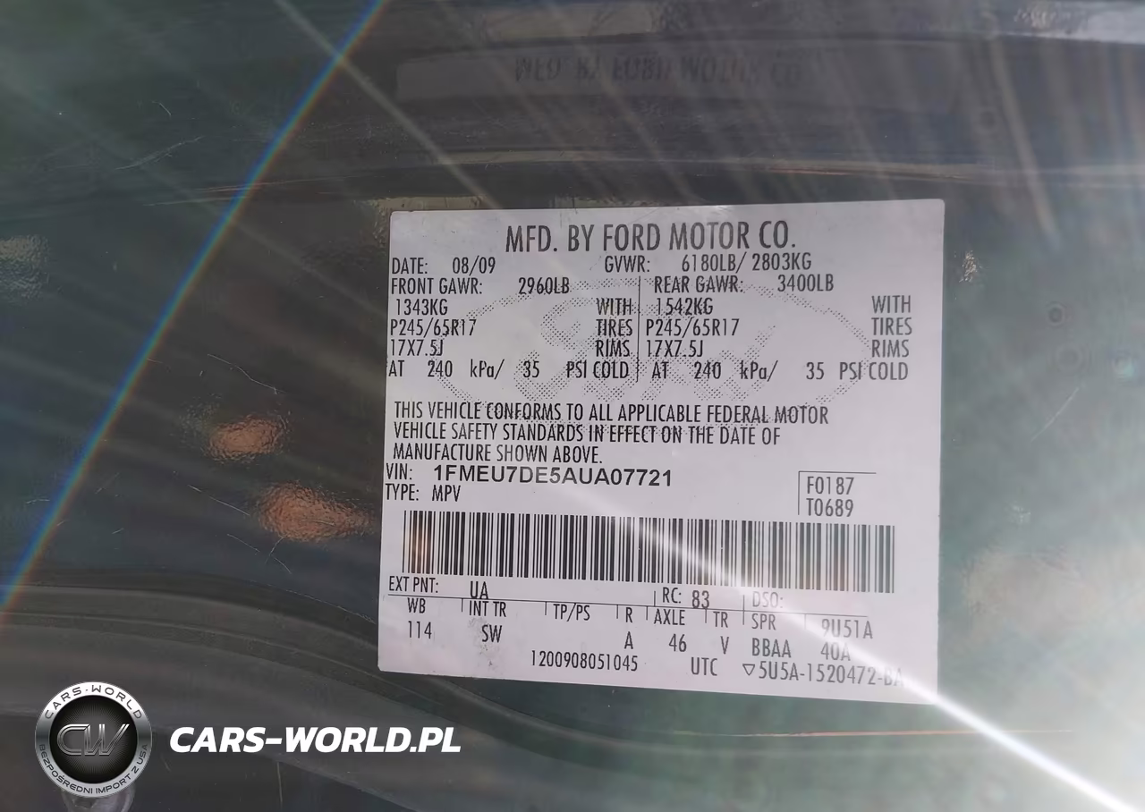 2010 Ford Explorer Xlt VIN:1FMEU7DE5AUA07721 - 9