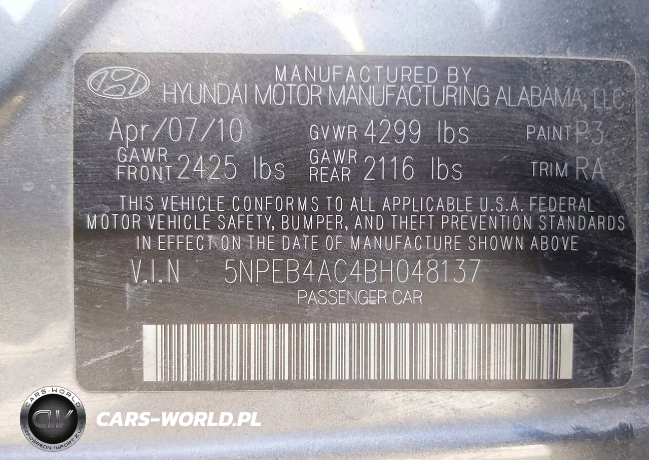 2011 Hyundai Sonata Gls VIN:5NPEB4AC4BH048137 - 9