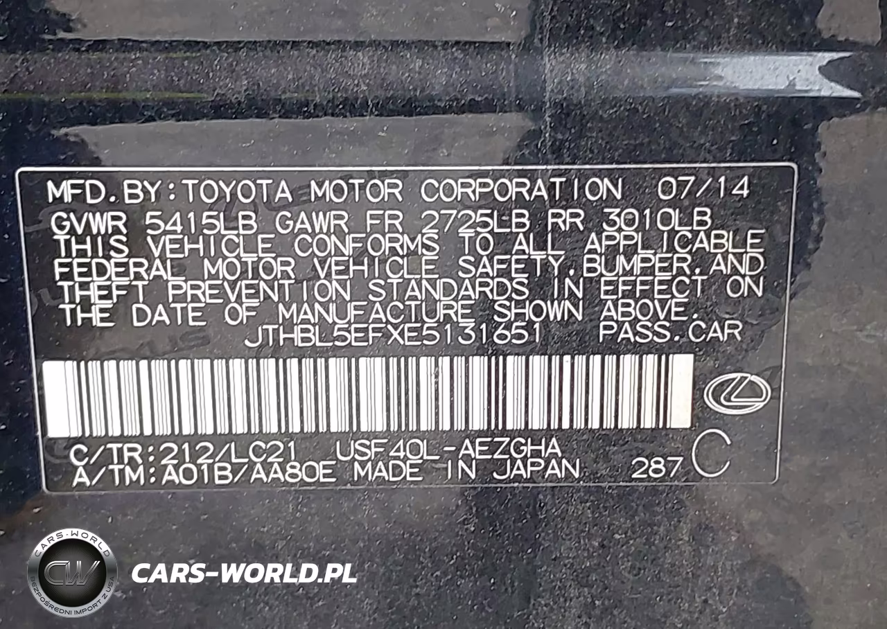 2014 Lexus Ls 460 VIN:JTHBL5EFXE5131651 - 9