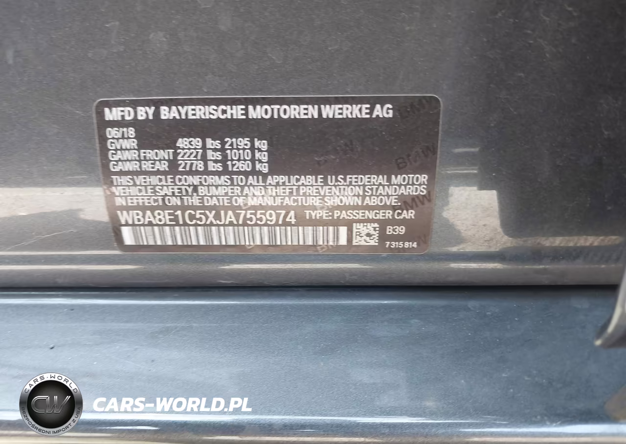 2018 BMW 330E Iperformance VIN:WBA8E1C5XJA755974 - 9