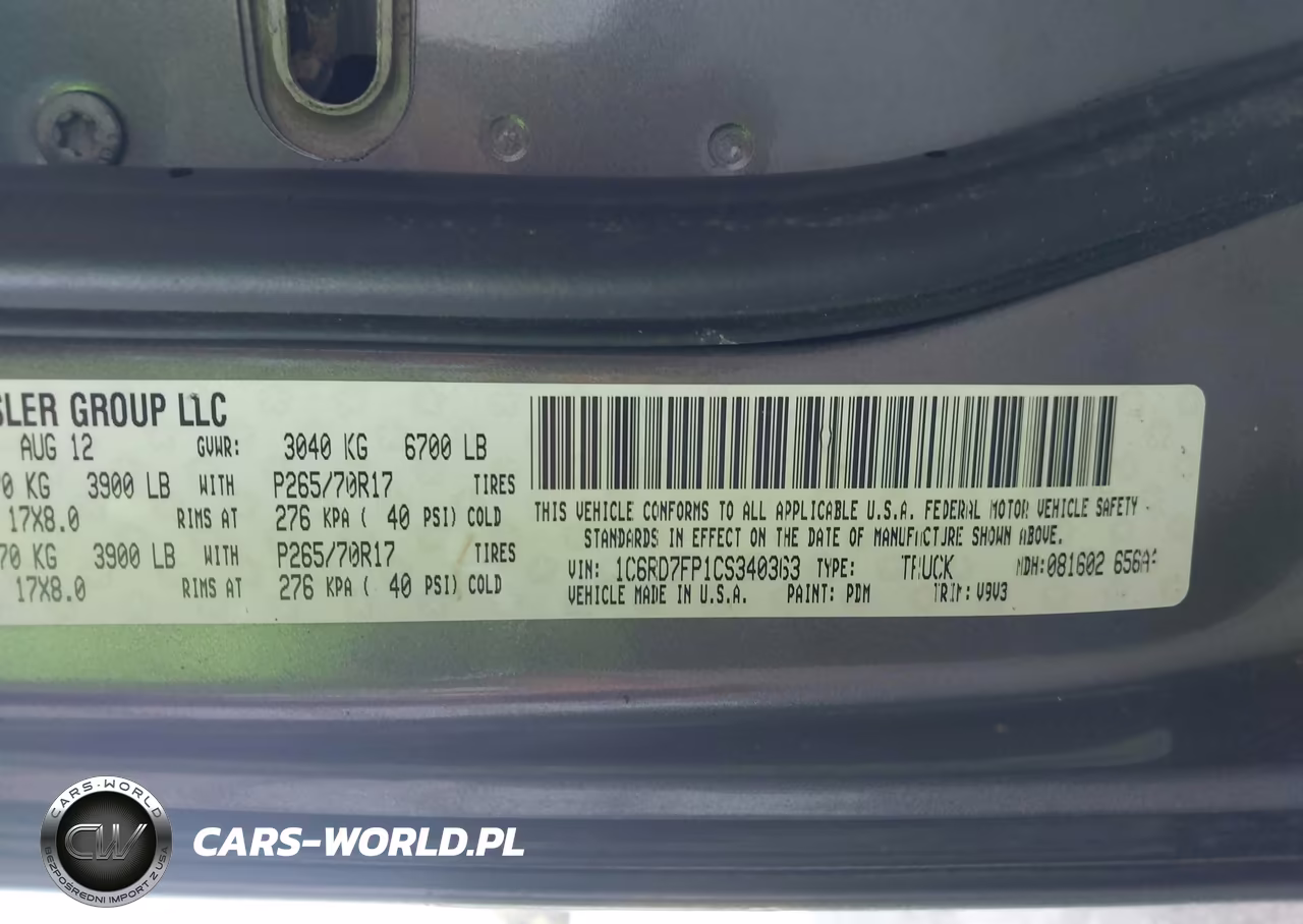 2012 Ram 1500 Tradesman VIN:1C6RD7FP1CS340363 - 9