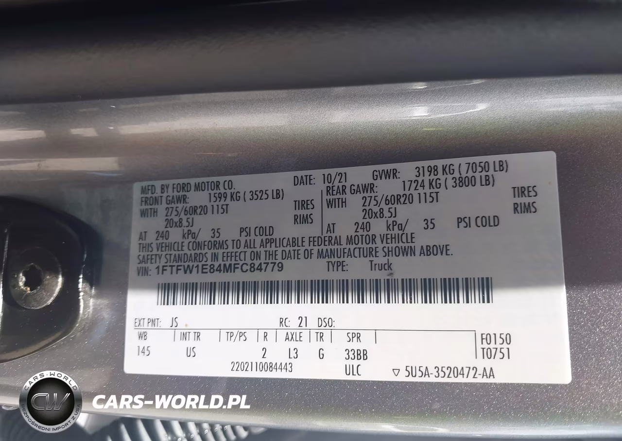 2021 Ford F-150 Xlt VIN:1FTFW1E84MFC84779 - 9