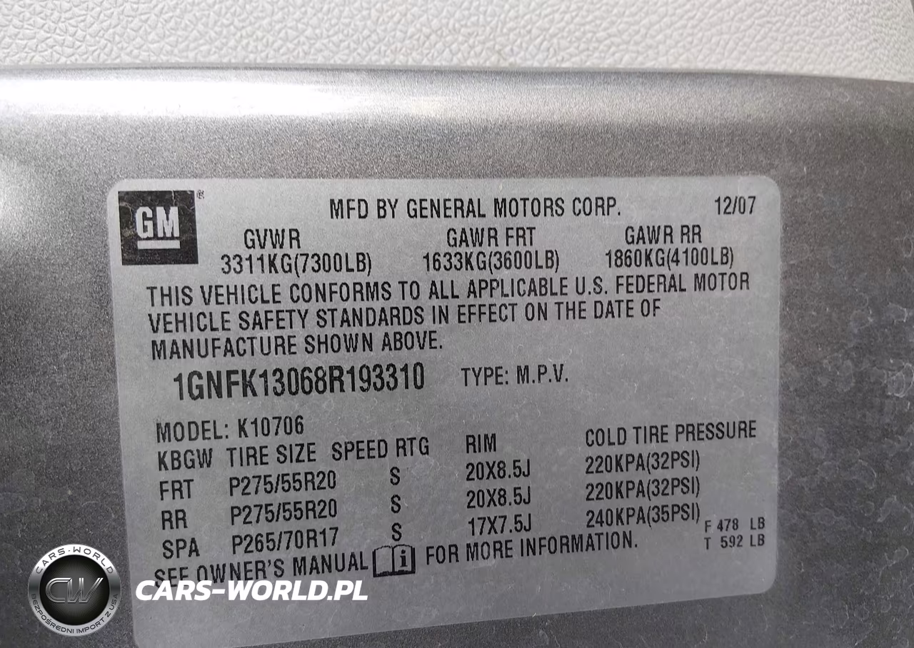 2008 Chevrolet Tahoe Ltz VIN:1GNFK13068R193310 - 9