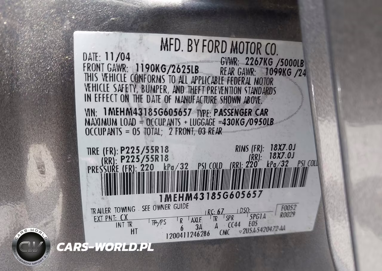 2005 Mercury Montego Premier VIN:1MEHM43185G605657 - 9