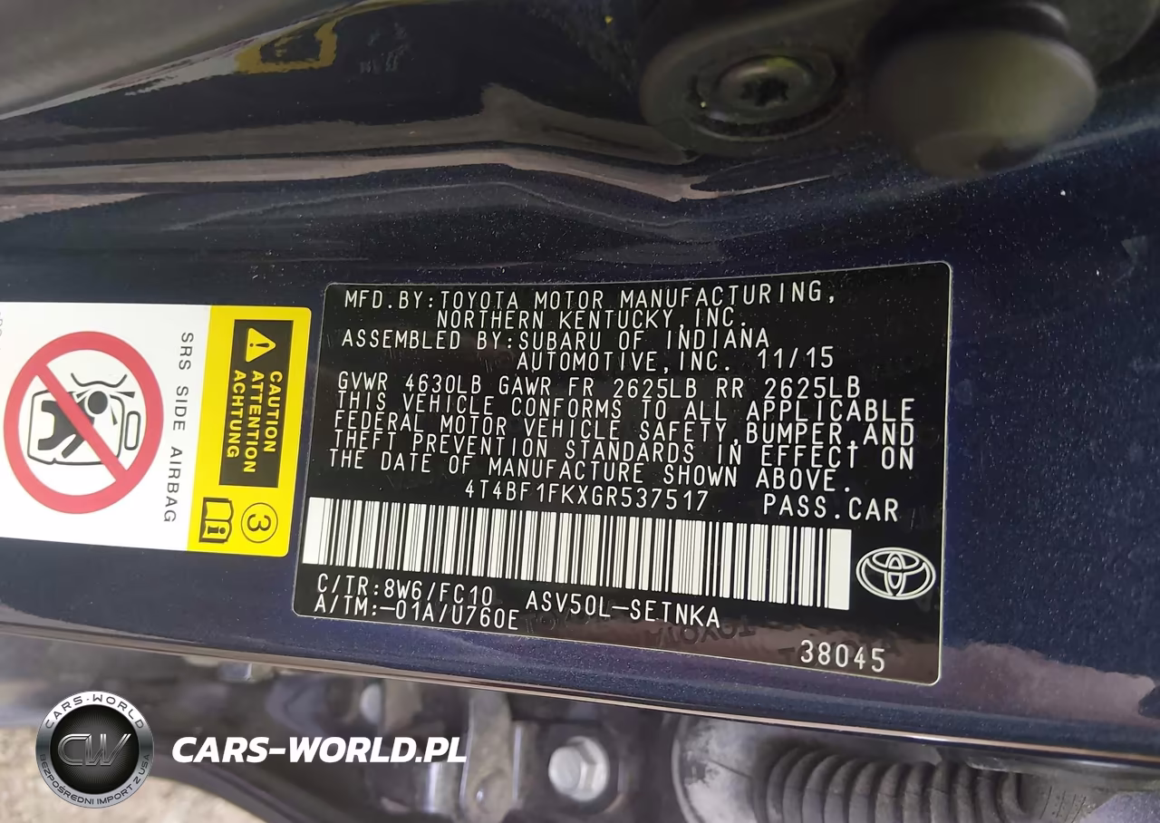 2016 Toyota Camry Le VIN:4T4BF1FKXGR537517 - 9