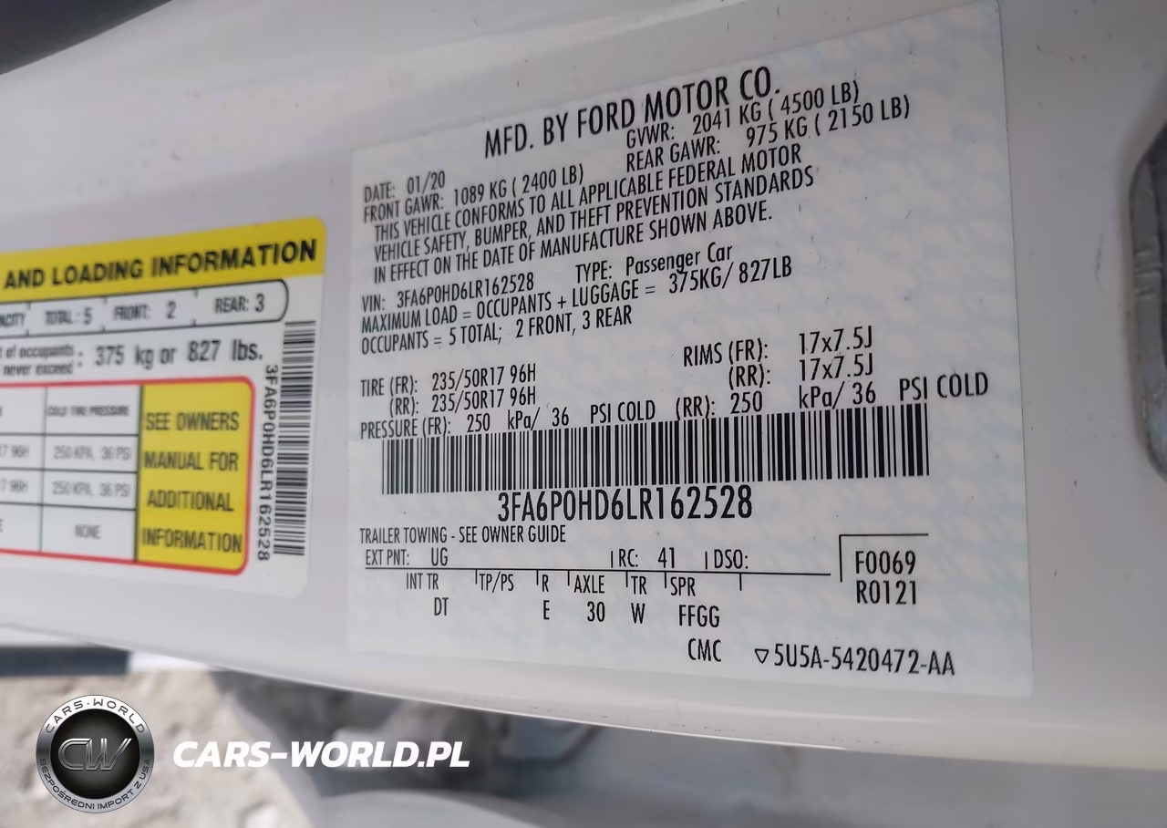 2020 Ford Fusion Se VIN:3FA6P0HD6LR162528 - 9
