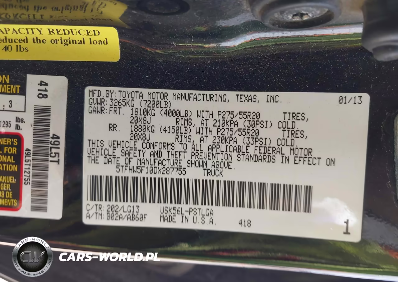 2013 Toyota Tundra Platinum 5.7L V8 VIN:5TFHW5F10DX287755 - 9