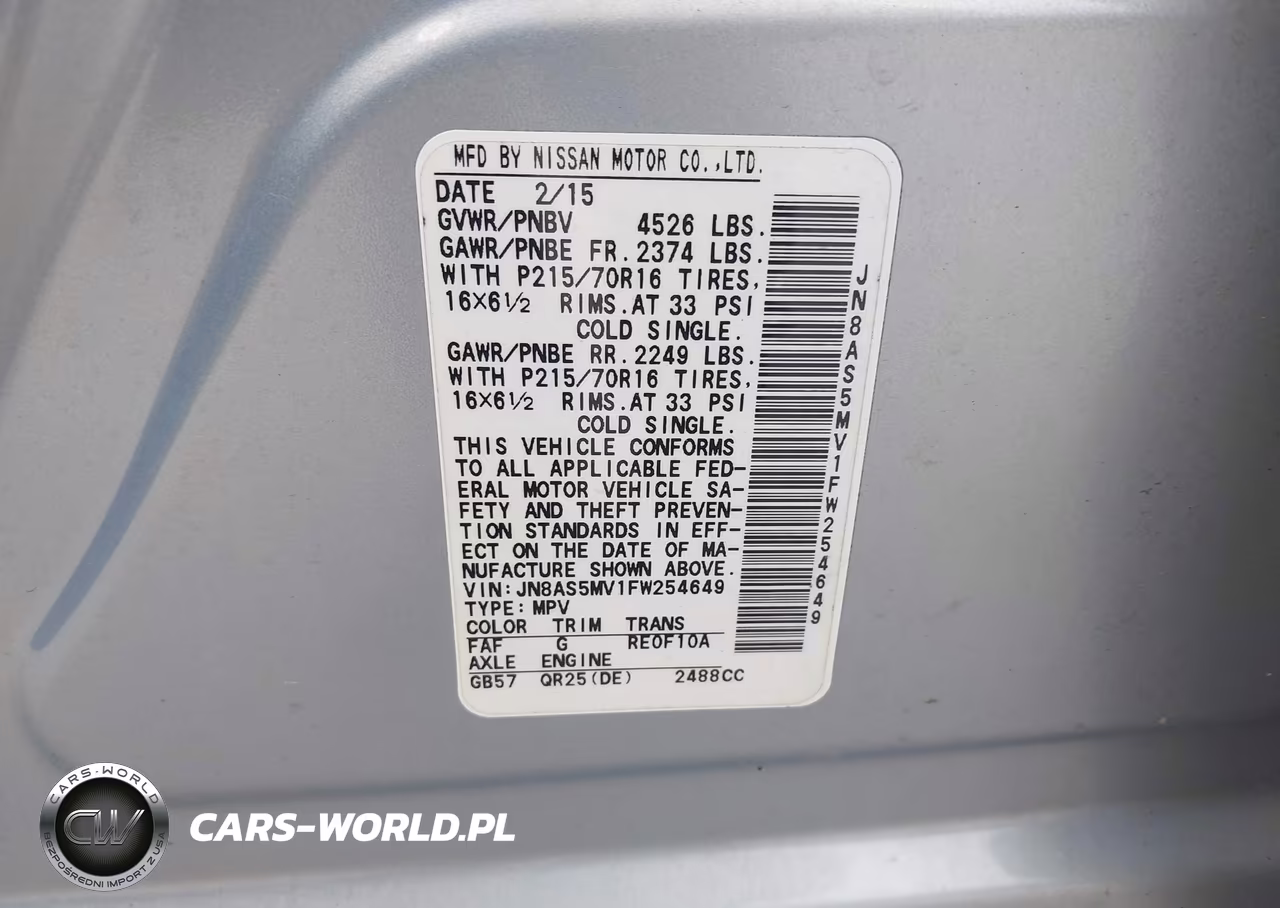 2015 Nissan Rogue Select S VIN:JN8AS5MV1FW254649 - 9