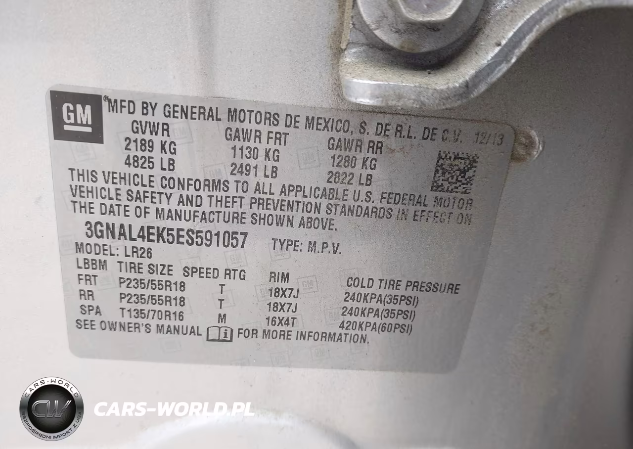 2014 Chevrolet Captiva Sport Fleet Ltz VIN:3GNAL4EK5ES591057 - 9