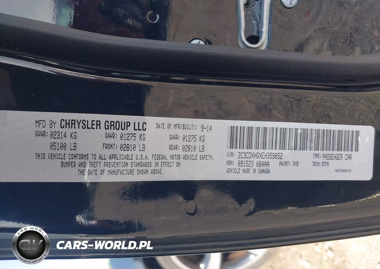 2014 Dodge Charger Sxt VIN:2C3CDXHGXEH359052 - 9
