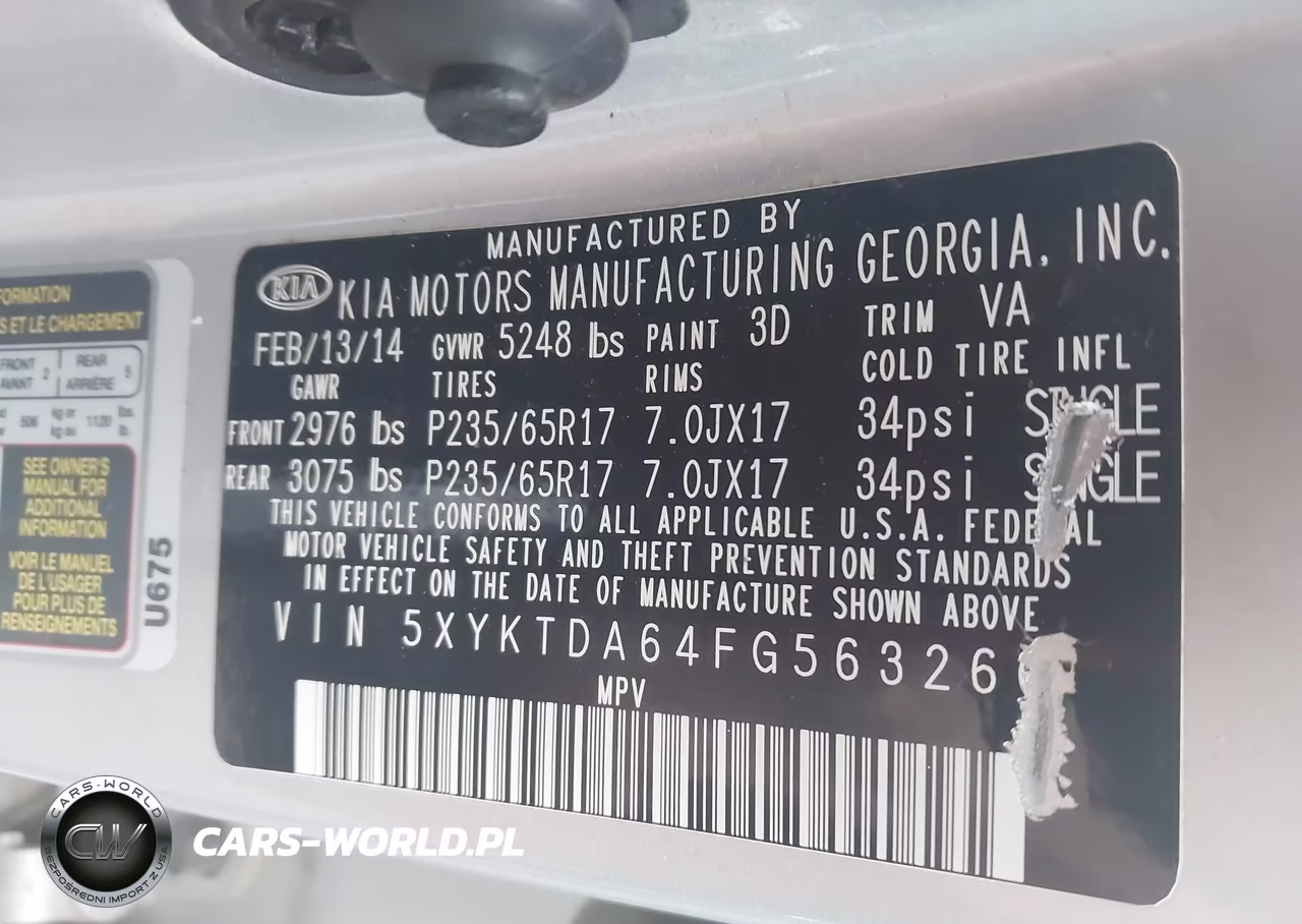 2015 Kia Sorento Lx VIN:5XYKTDA64FG563260 - 9