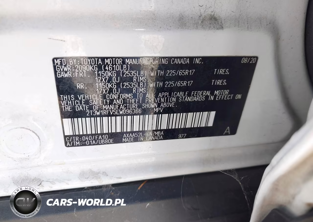 2020 Toyota Rav4 Xle VIN:2T3W1RFV5LW096366 - 9
