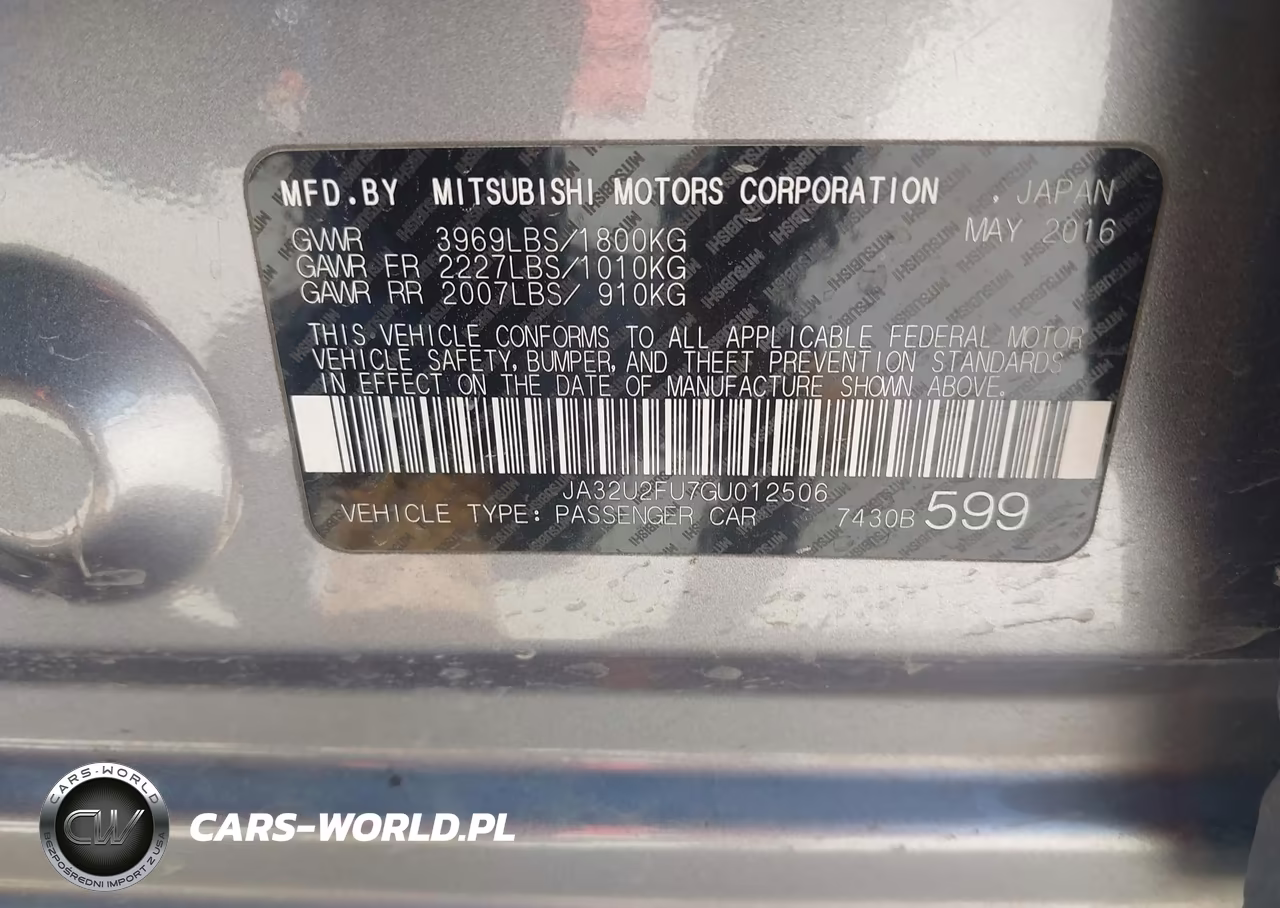 2016 Mitsubishi Lancer Es VIN:JA32U2FU7GU012506 - 9
