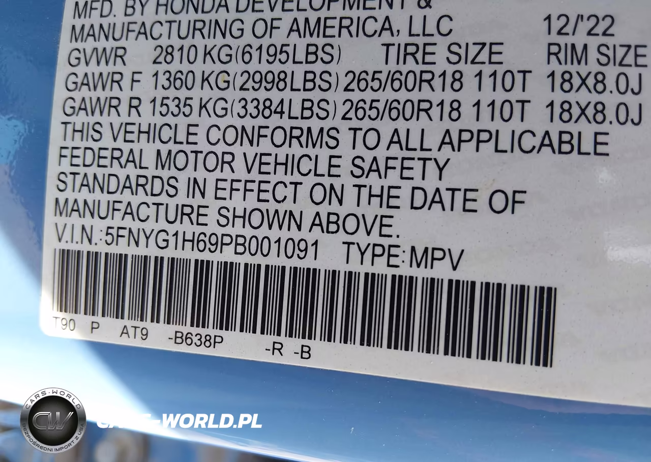 2023 Honda Pilot Awd Trailsport VIN:5FNYG1H69PB001091 - 9