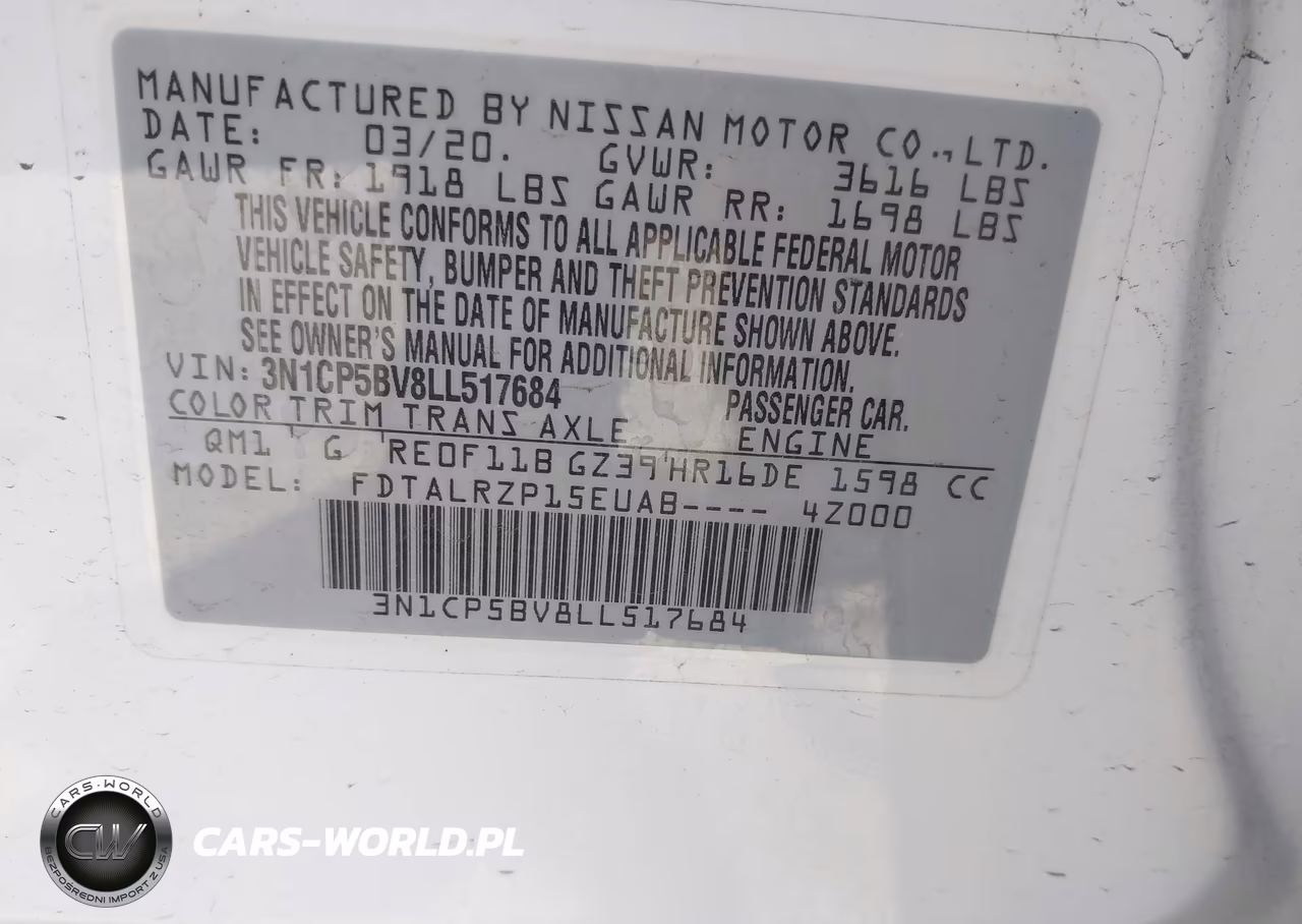 2020 Nissan Kicks S Xtronic Cvt VIN:3N1CP5BV8LL517684 - 9