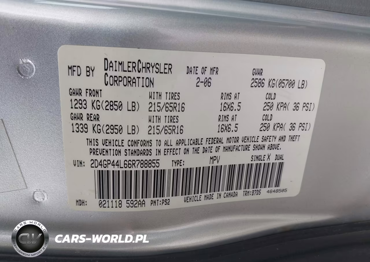 2006 Dodge Grand Caravan Sxt VIN:2D4GP44L66R788855 - 9