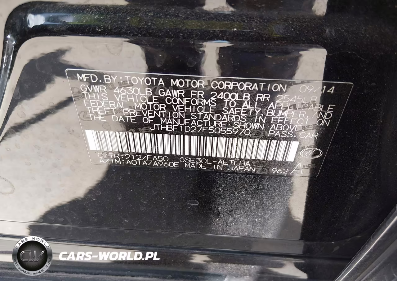 2015 Lexus Is 250 VIN:JTHBF1D27F5055970 - 9