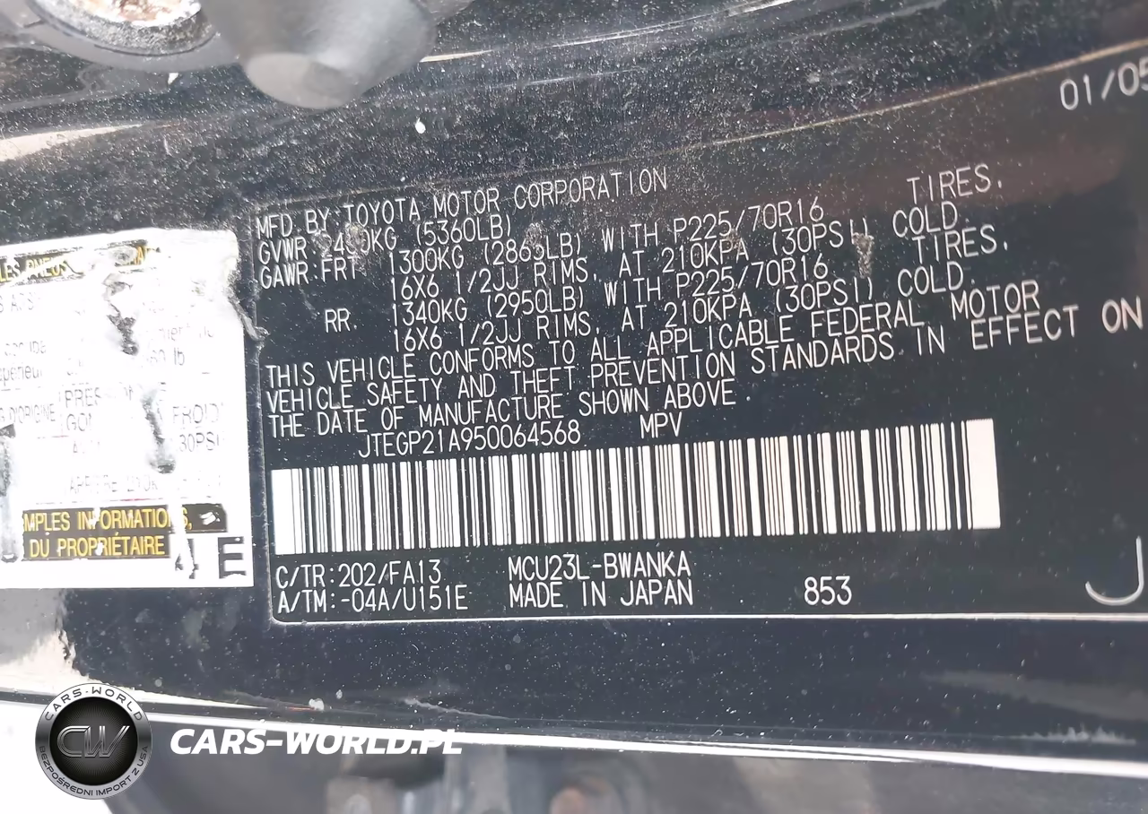 2005 Toyota Highlander V6 VIN:JTEGP21A950064568 - 9