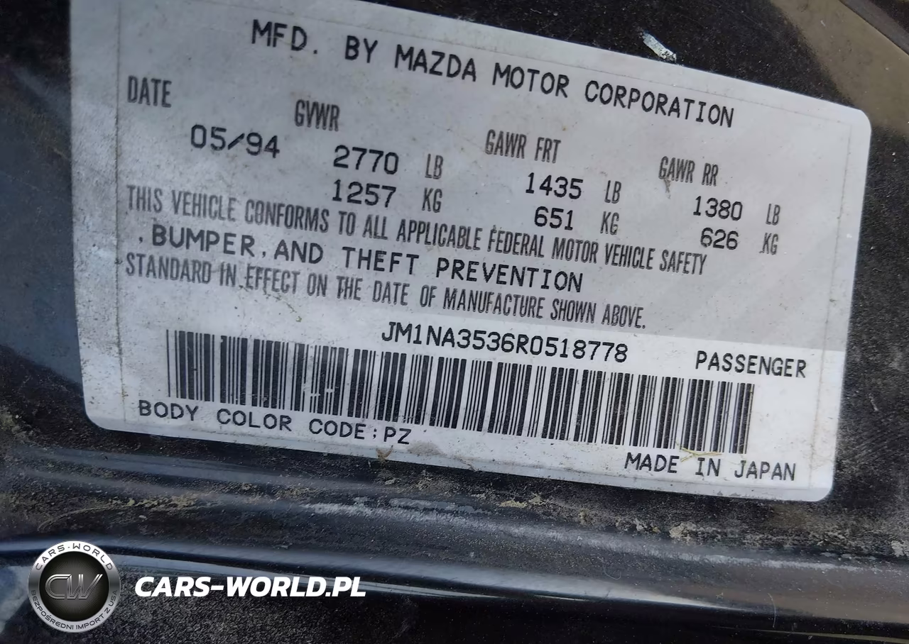 1994 Mazda Mx-5 Miata VIN:JM1NA3536R0518778 - 9