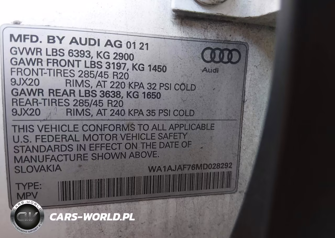 2021 Audi Q7 Premium 45 Tfsi Quattro Tiptronic VIN:WA1AJAF76MD028292 - 9