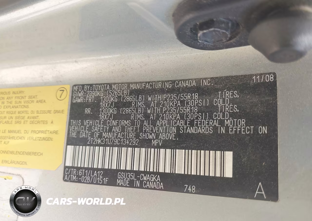 2009 Lexus Rx 350 VIN:2T2HK31U79C134292 - 9