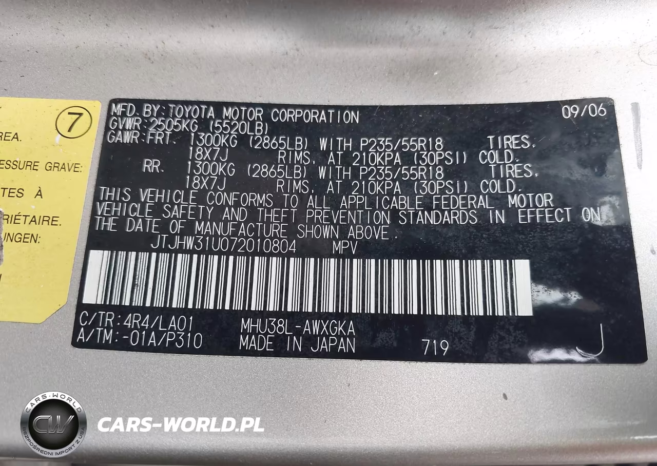 2007 Lexus Rx 400H VIN:JTJHW31U072010804 - 9