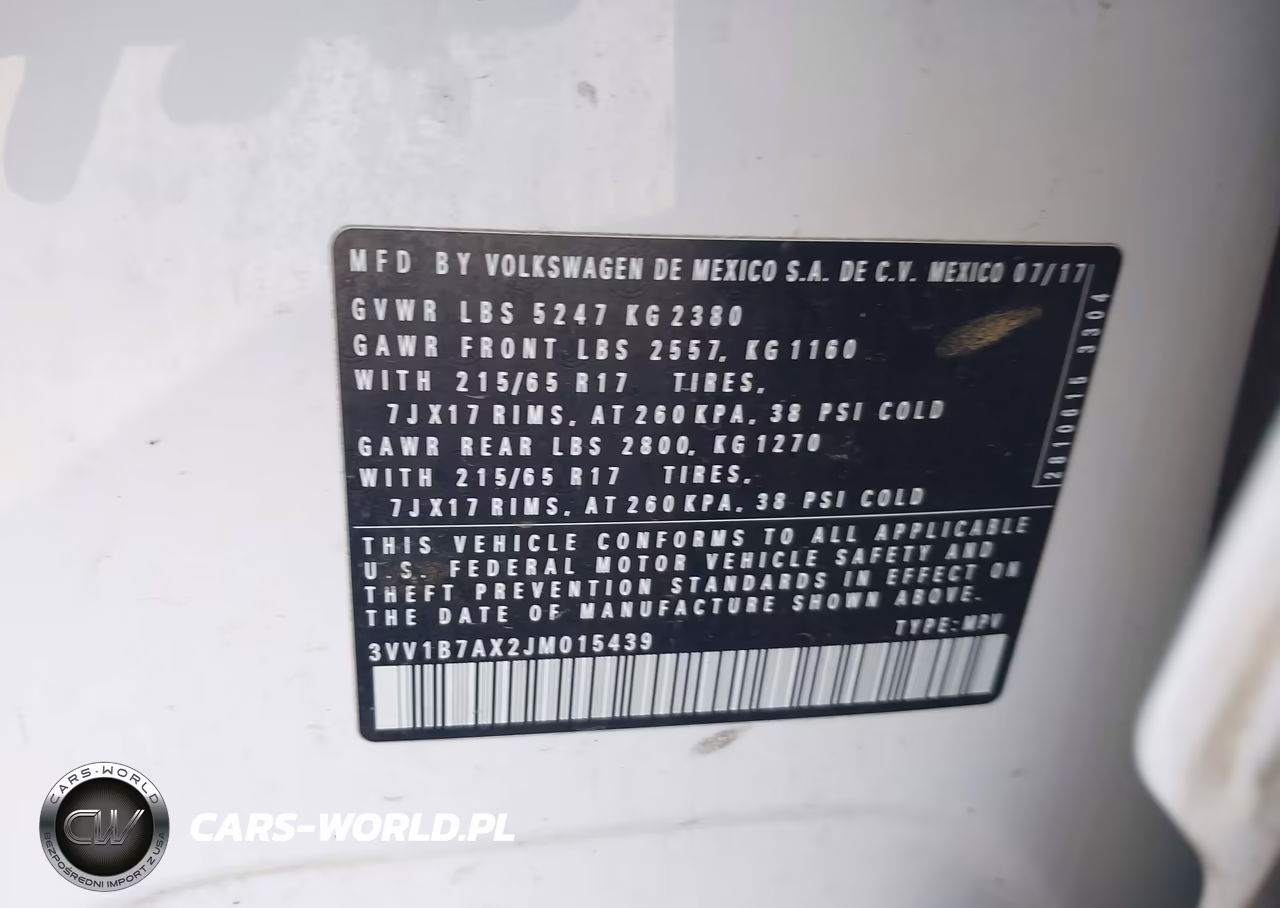 2018 Volkswagen Tiguan 2.0T S VIN:3VV1B7AX2JM015439 - 9