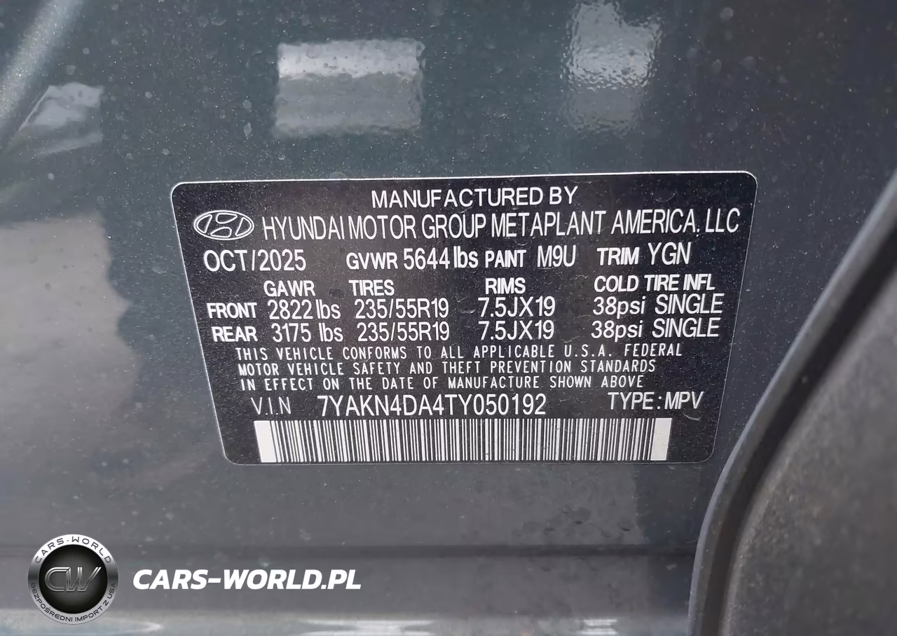 2026 Hyundai Ioniq 5 Sel VIN:7YAKN4DA4TY050192 - 9